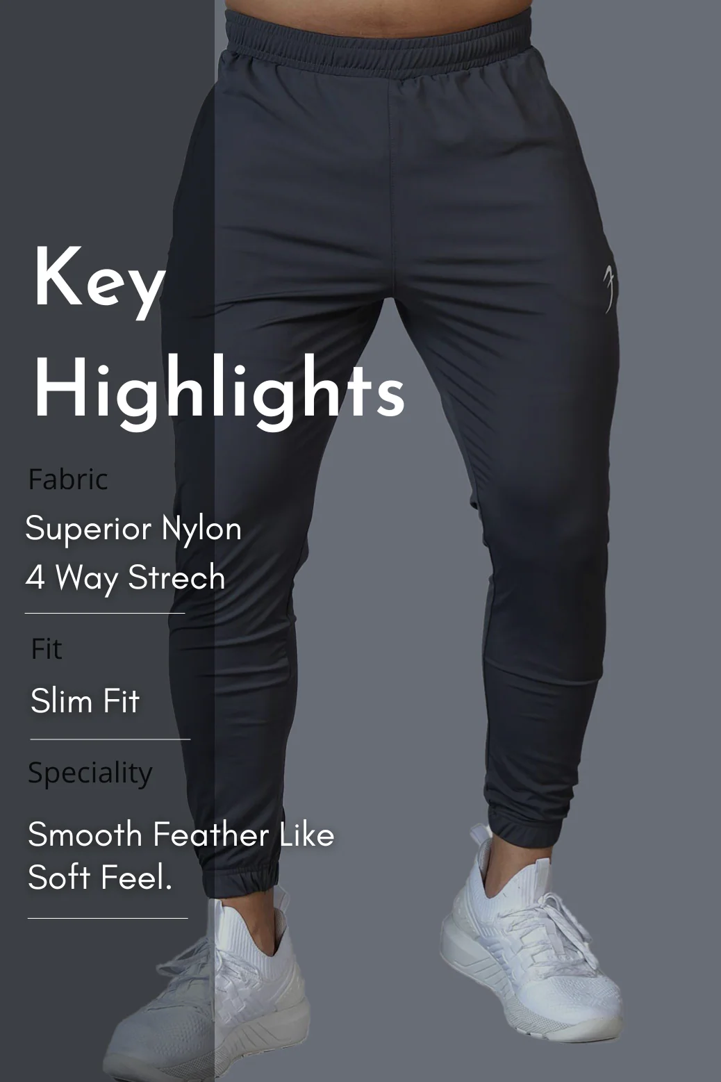 Identity Nylon Joggers Dark Grey - Image 7
