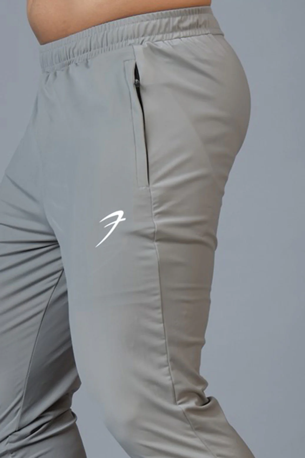 Identity Nylon Joggers Light Grey - Image 3