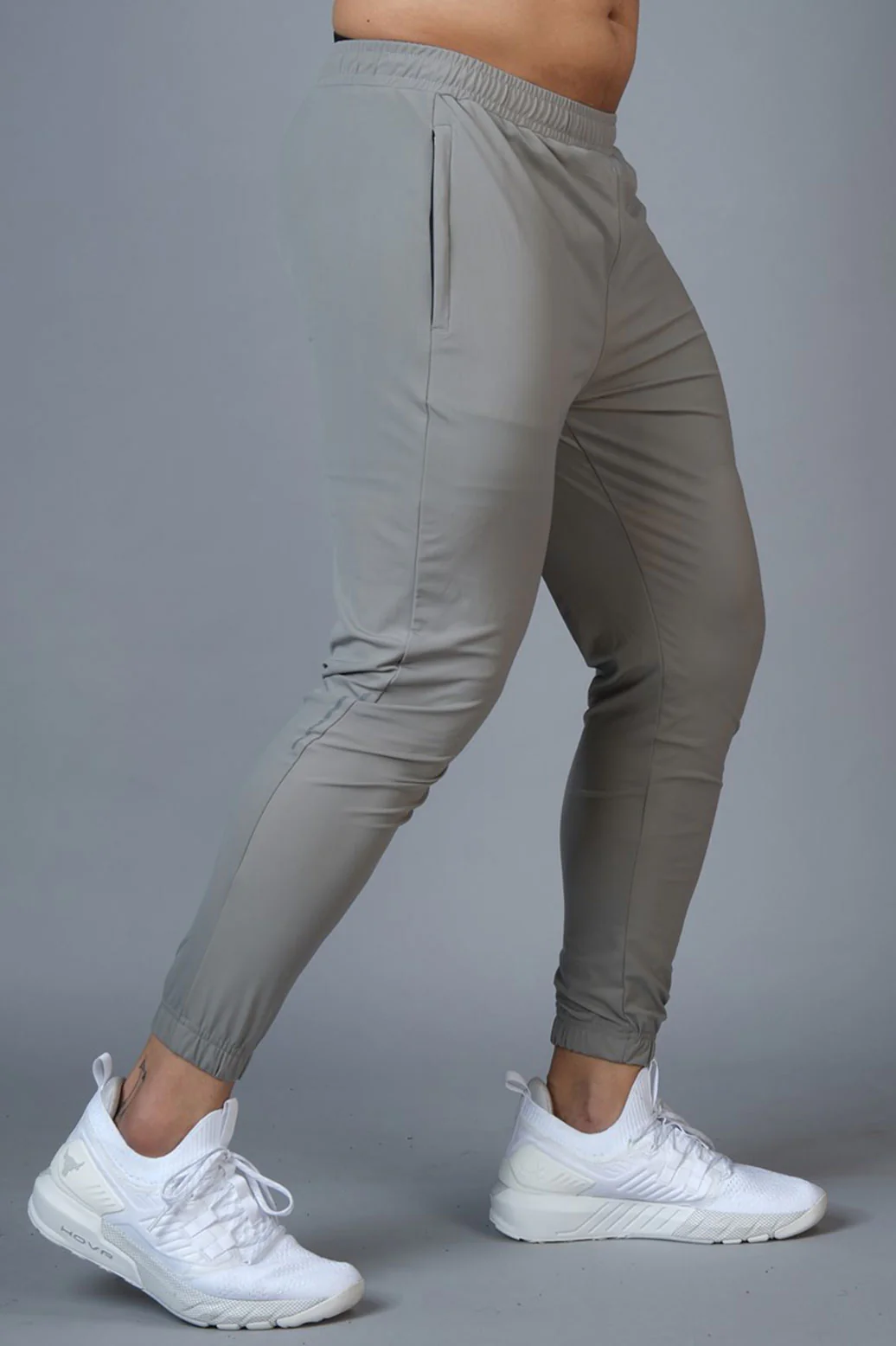 Identity Nylon Joggers Light Grey - Image 4