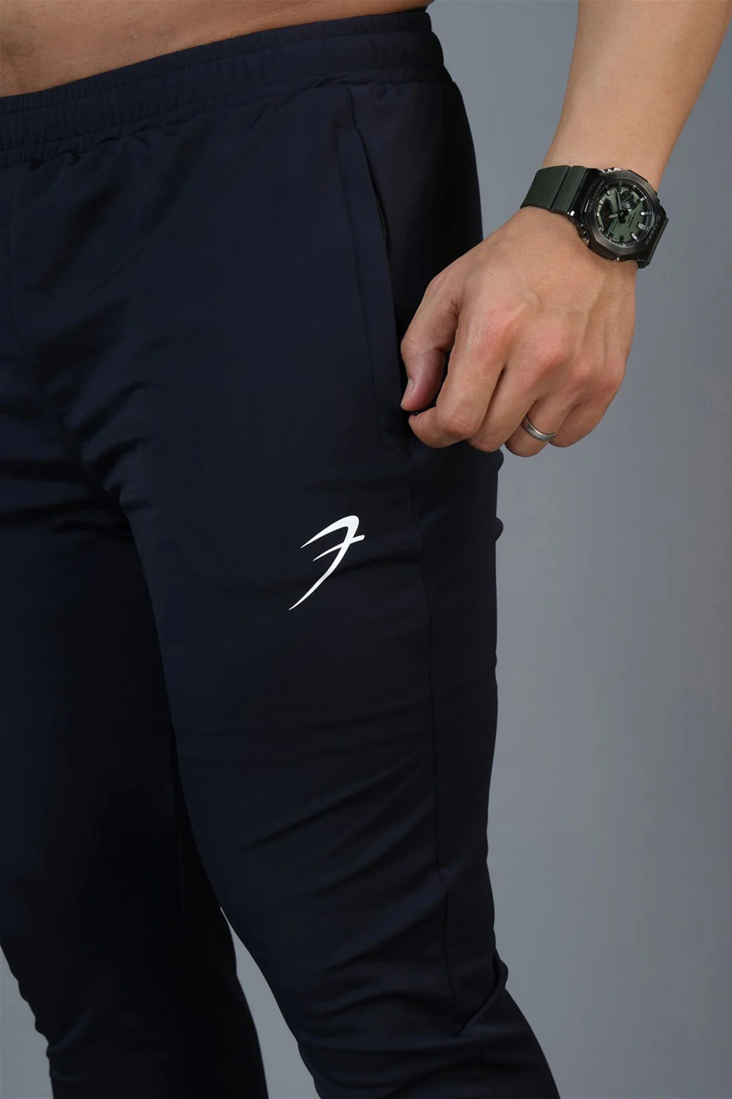 Identity Nylon Joggers Navy - Image 3