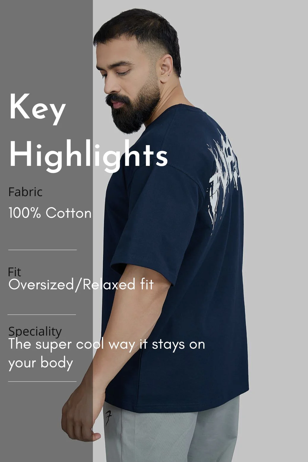 Ignite Oversized T-shirt Navy - Image 6