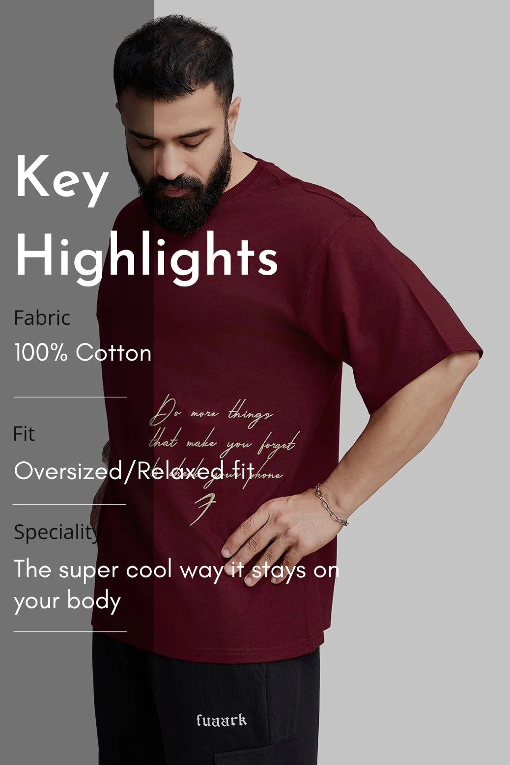 Inspiration Oversized T-shirt Maroon - Image 8