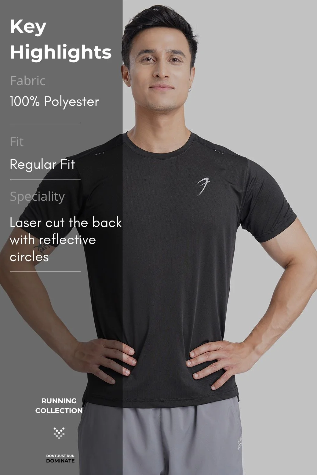 Laser Cut Running T-shirt Black - Image 8