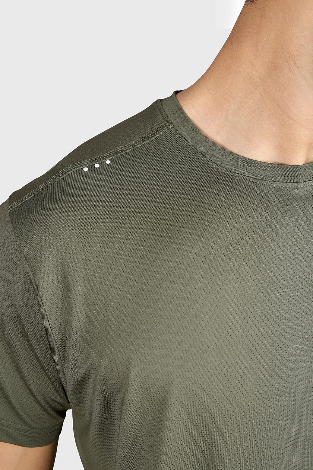 Laser Cut Running T-shirt Olive - Image 3
