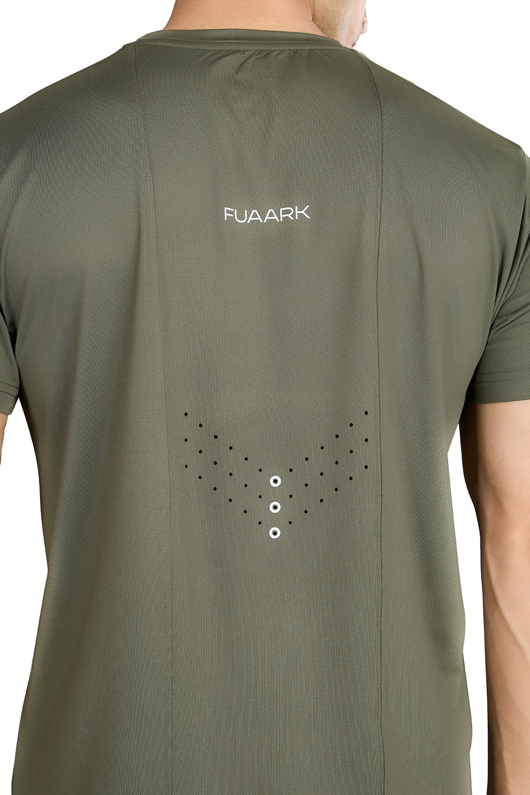 Laser Cut Running T-shirt Olive - Image 5