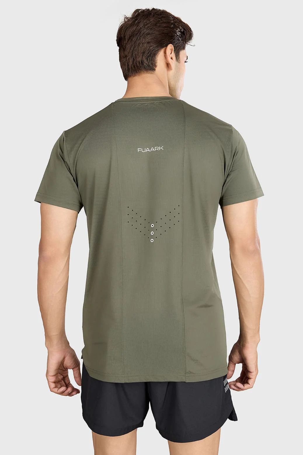 Laser Cut Running T-shirt Olive - Image 6