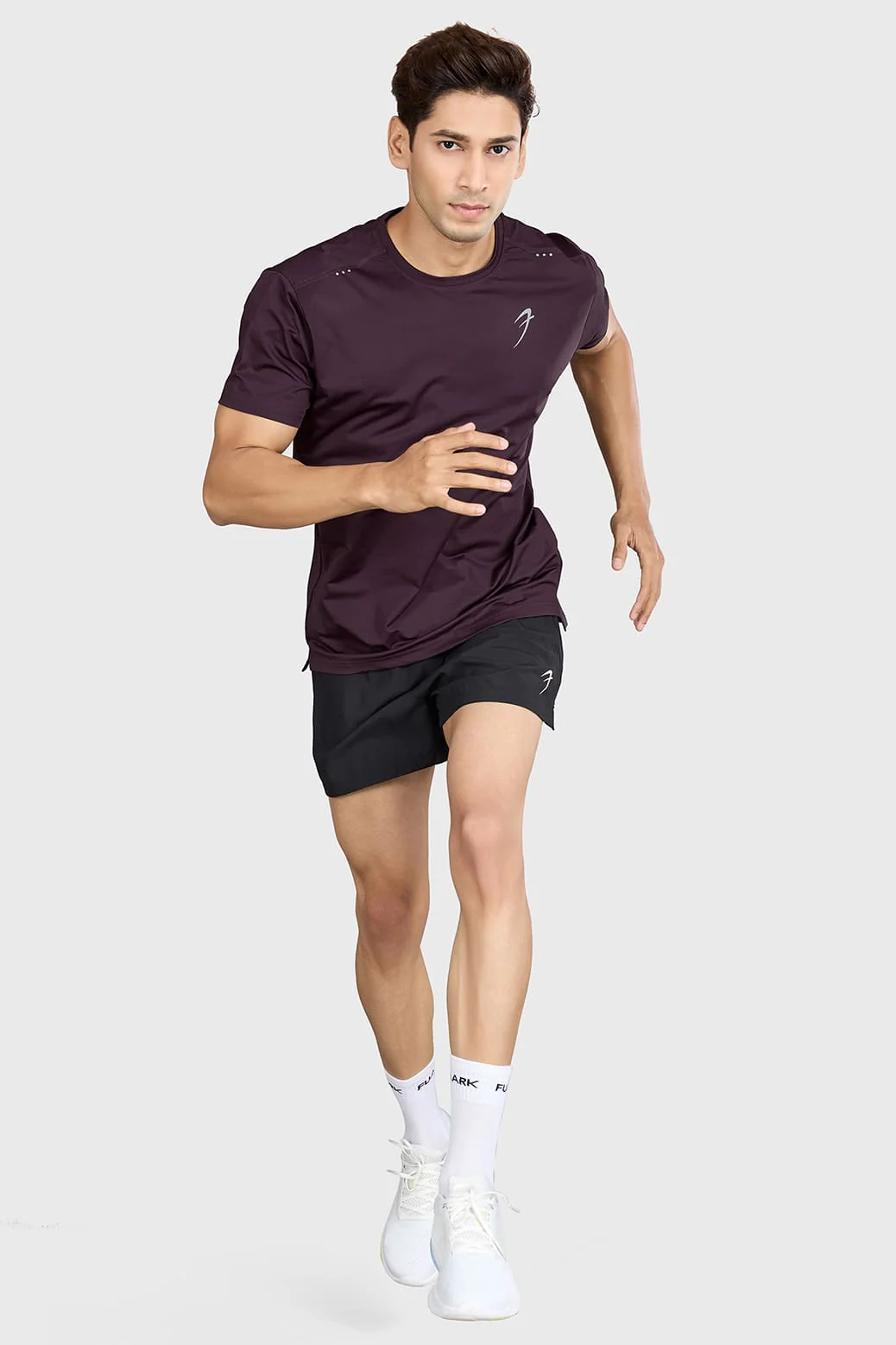 Laser Cut Running T-shirt Raisin - Image 2