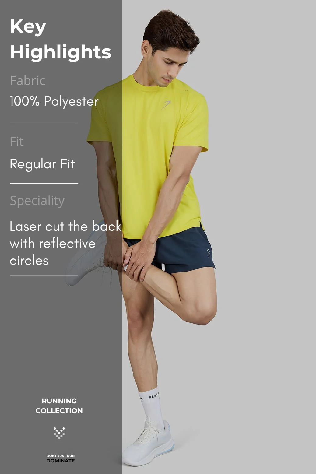 Laser Cut Running T-shirt Yellow - Image 8
