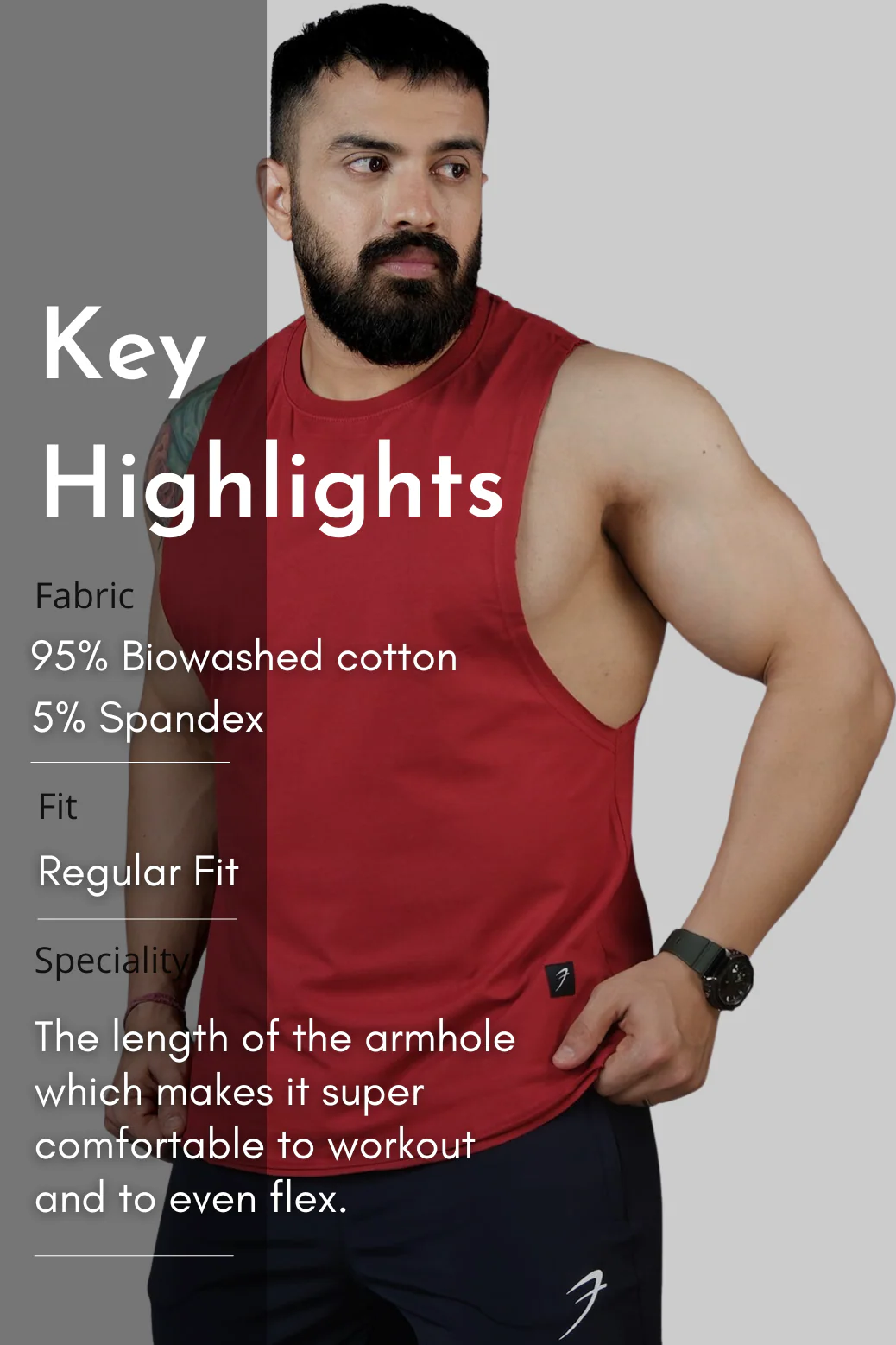 Legacy DeepArm Tank Maroon - Image 7