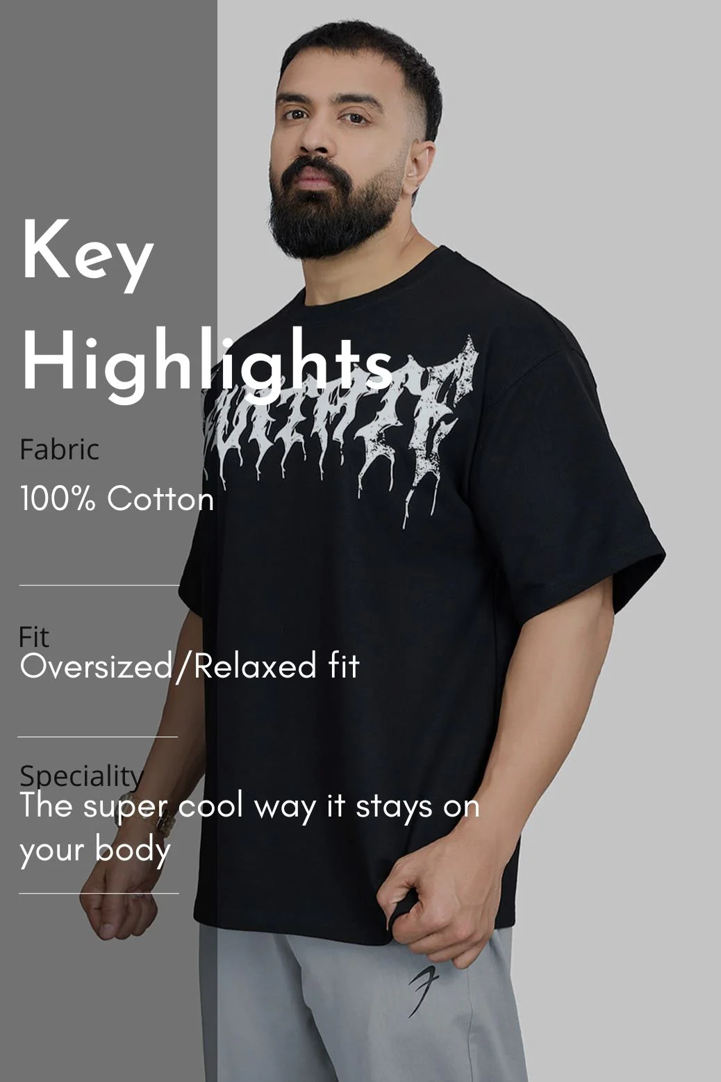 Levitate Oversized T-shirt Black - Image 8