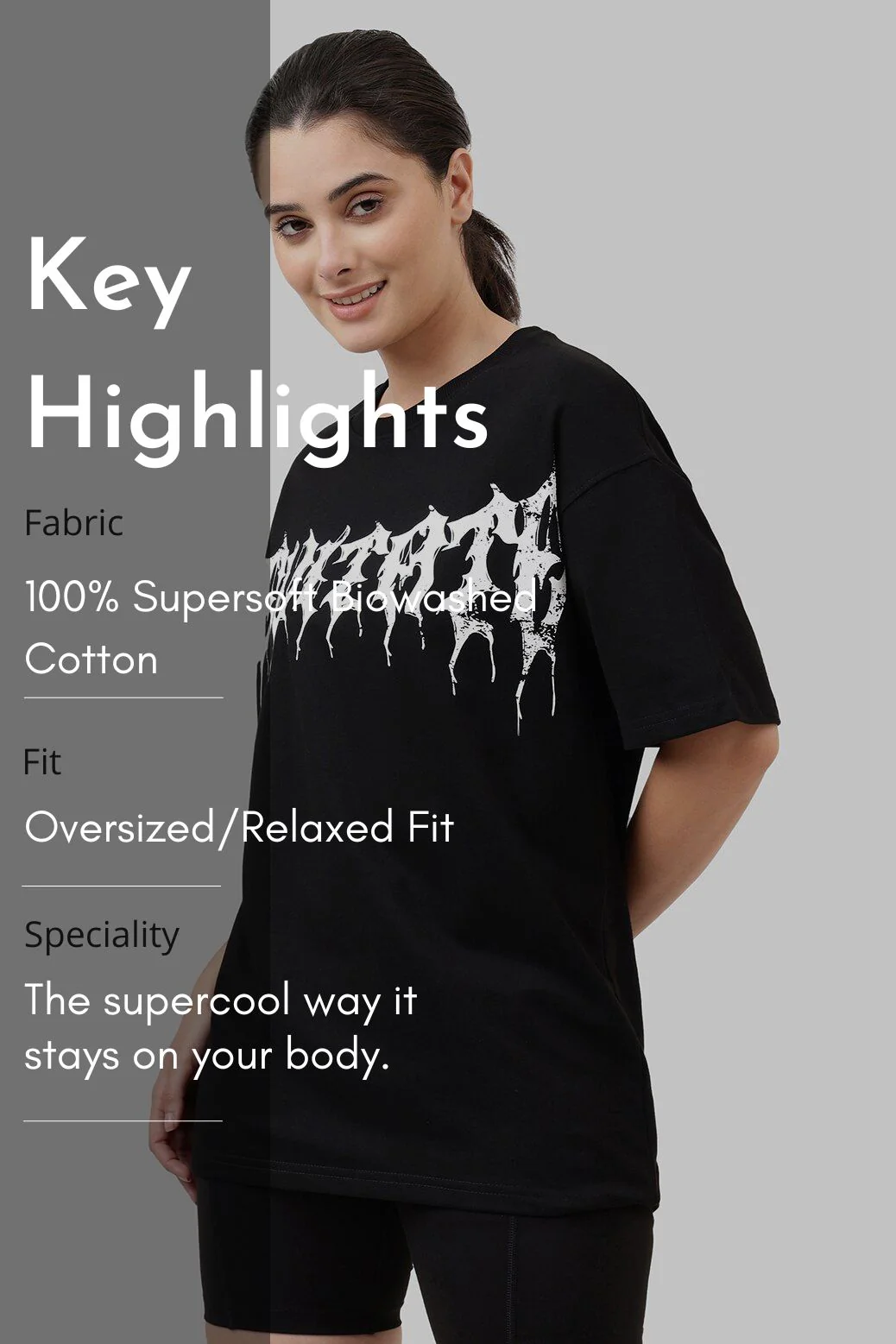 Levitate Oversized T-shirt Black - Image 7
