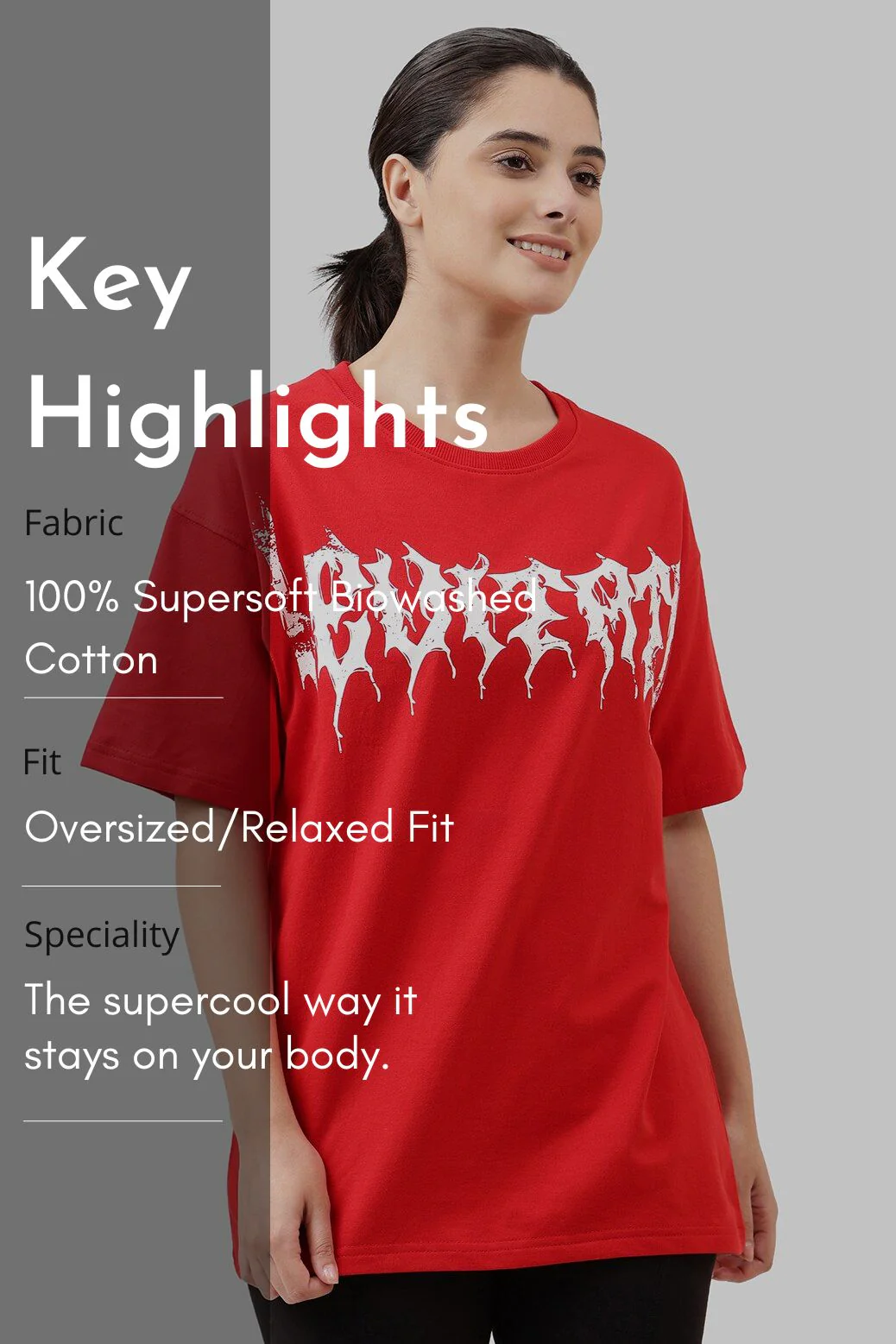 Levitate Oversized T-shirt Red - Image 7