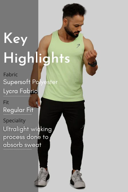 Men's Light Tank Lime - Image 6