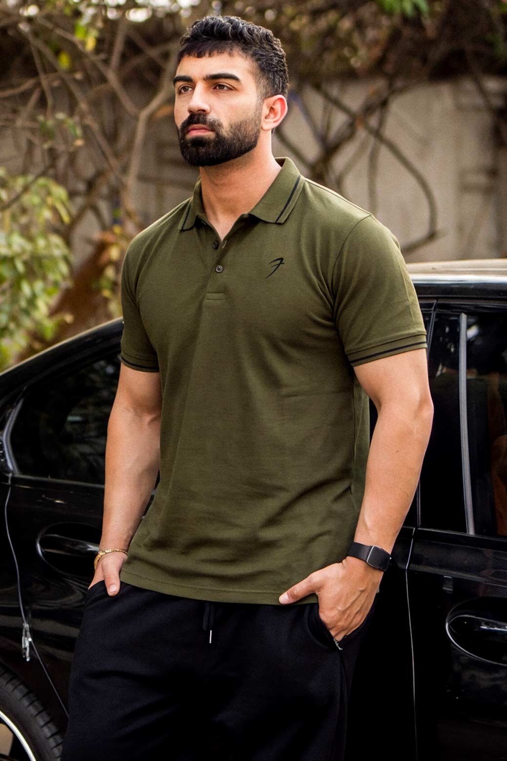 Mark Polo T-shirt Olive - Image 2