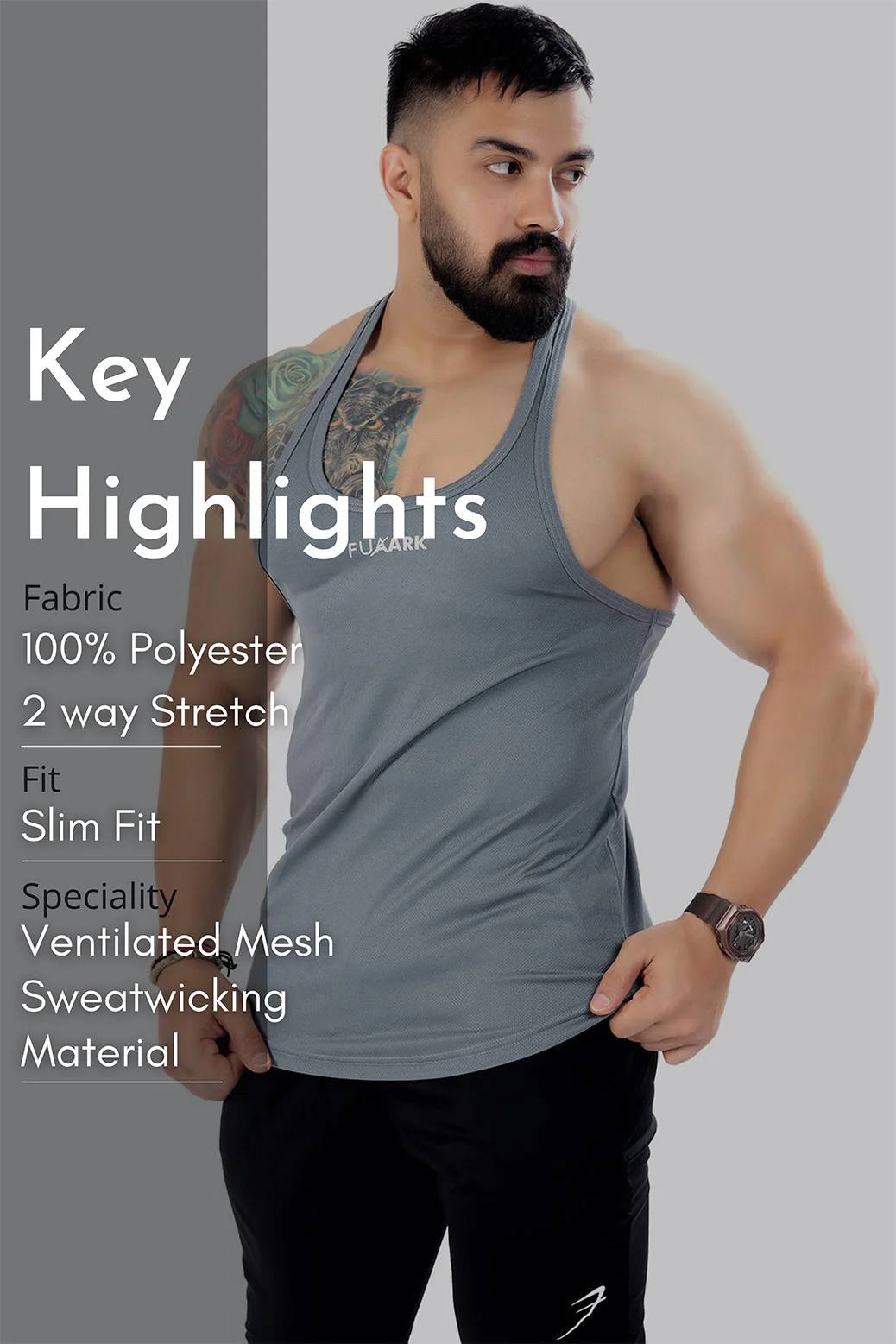Mesh Stringer Grey - Image 6
