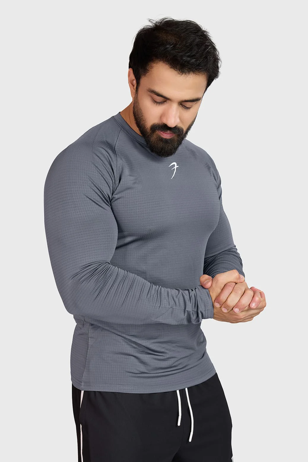 Midnight Fullsleeves T-shirt Light Grey - Image 5