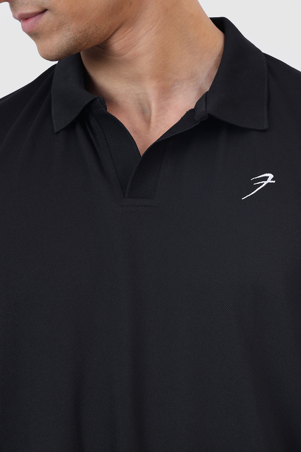 Noir Oversized Polo T-shirt Black - Image 3
