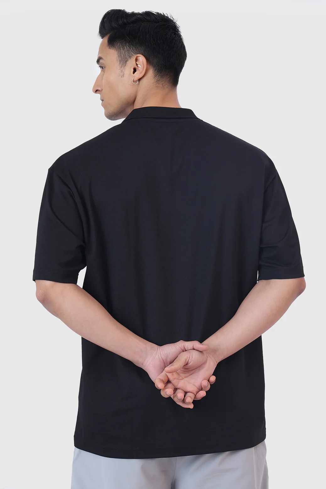 Noir Oversized Polo T-shirt Black - Image 6