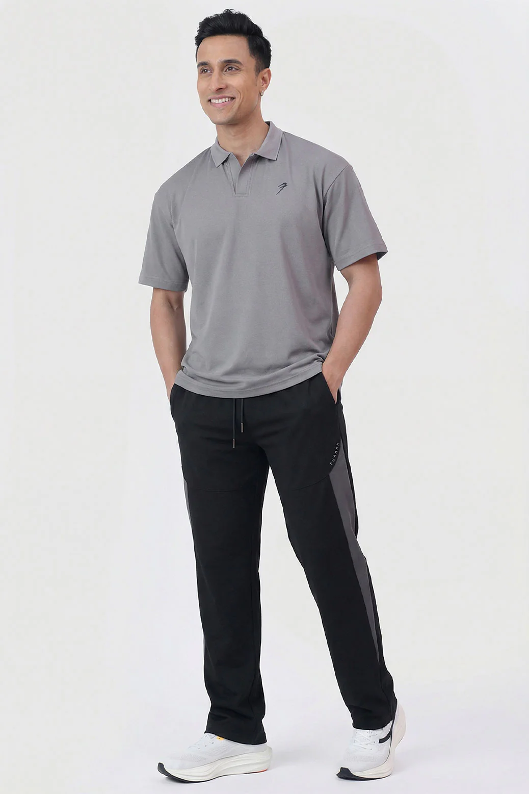Noir Oversized Polo T-shirt Grey - Image 6