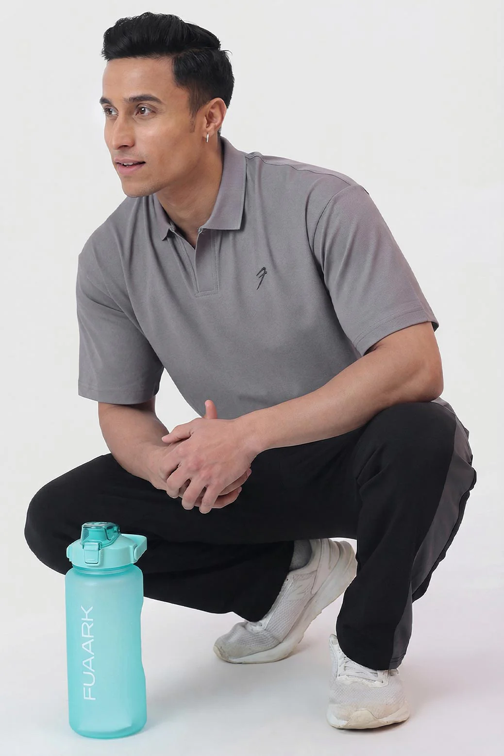 Noir Oversized Polo T-shirt Grey - Image 7
