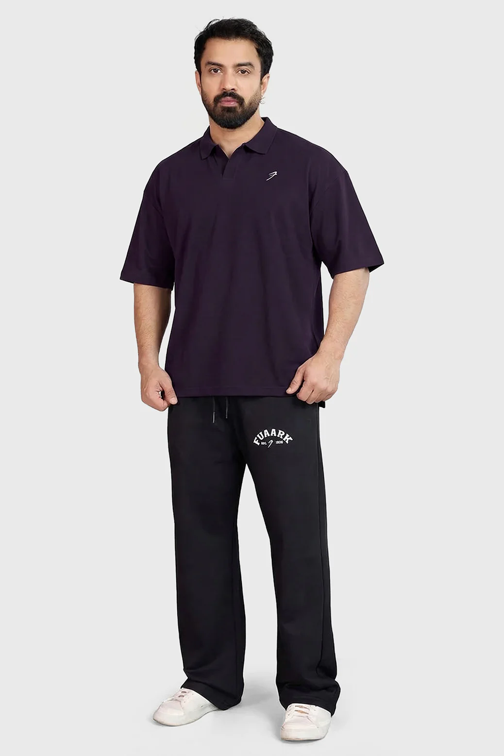 Noir Oversized Polo T-shirt Plum - Image 2