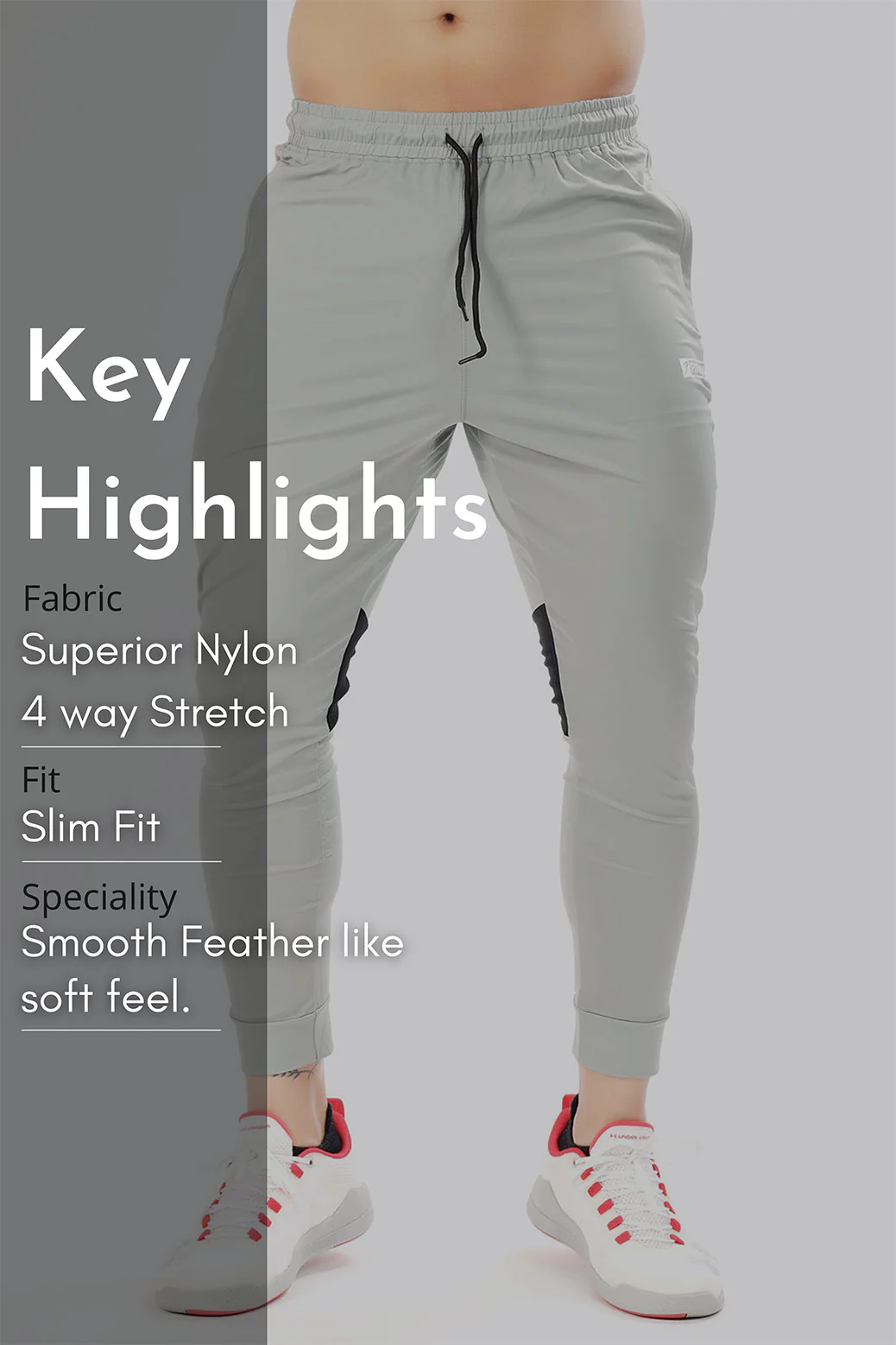 Nylon Supreme Joggers Light Grey - Image 7