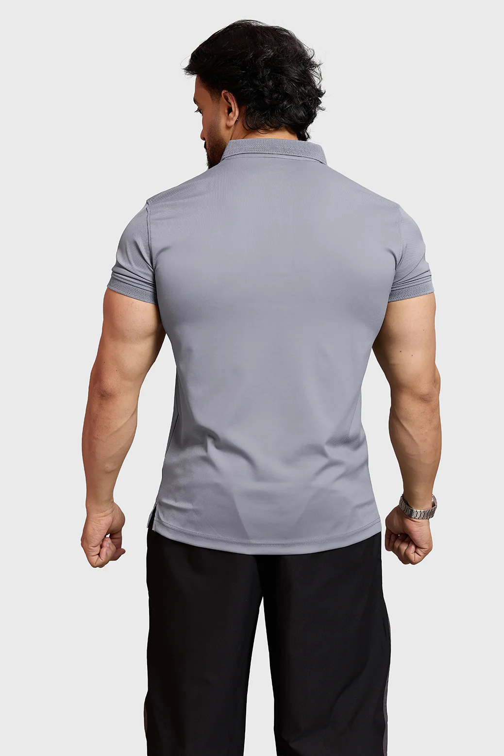 Obsidian Polo T-shirt Light Grey - Image 6