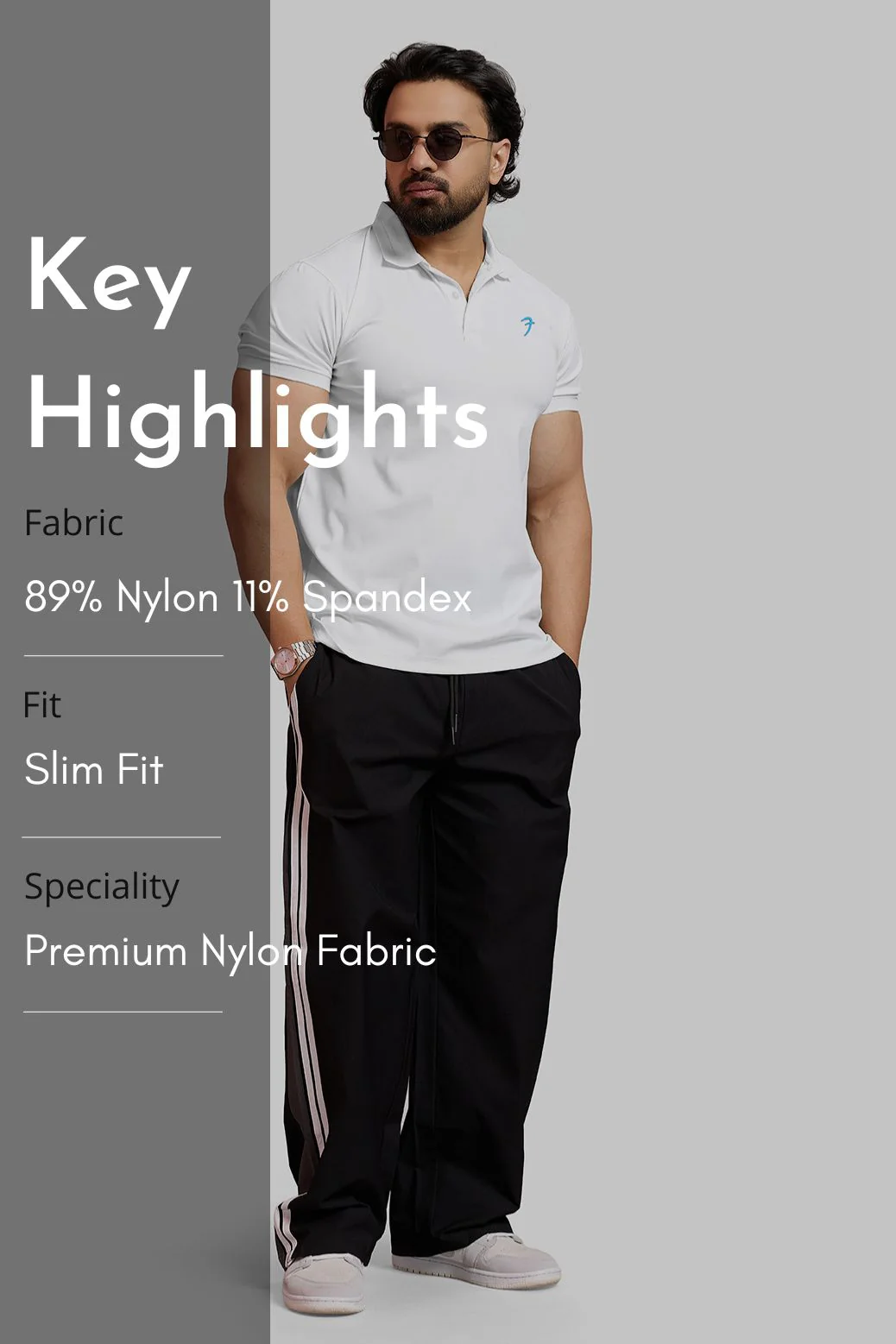 Obsidian Polo T-shirt White - Image 8