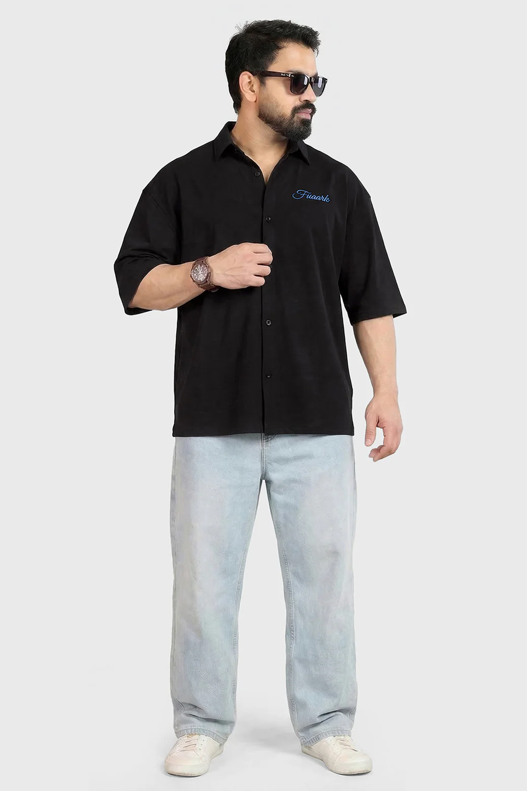 Off Duty Oversized Shirt Black - Image 2