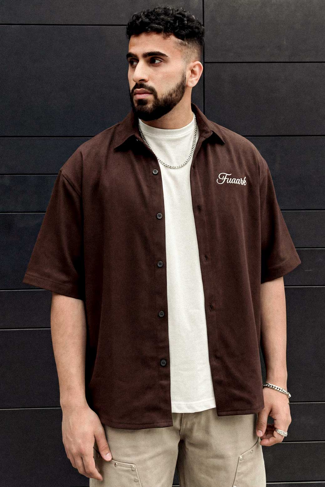 Off Duty Oversized Shirt Coffee - Image 2