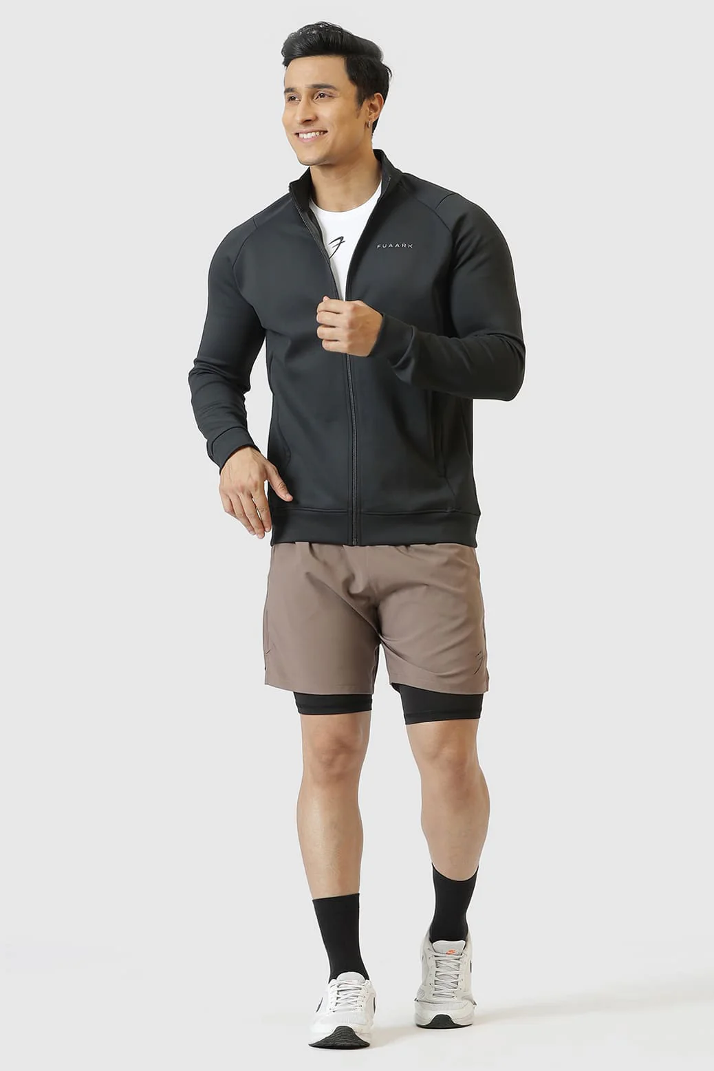 2 in 1 Compression Shorts Dusk Brown - Image 2