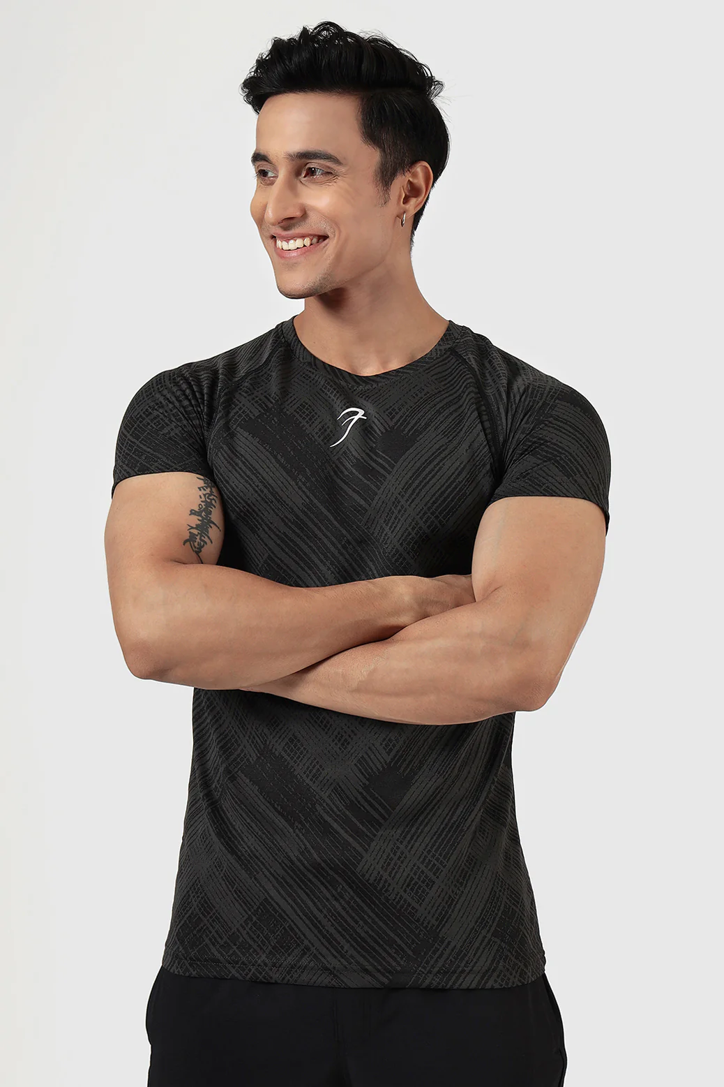 Ozone Jacquard T-shirt Black - Image 4