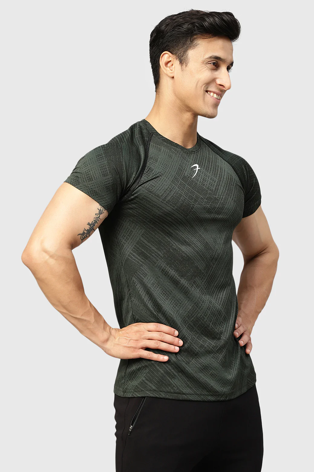 Ozone Jacquard T-shirt Green - Image 6
