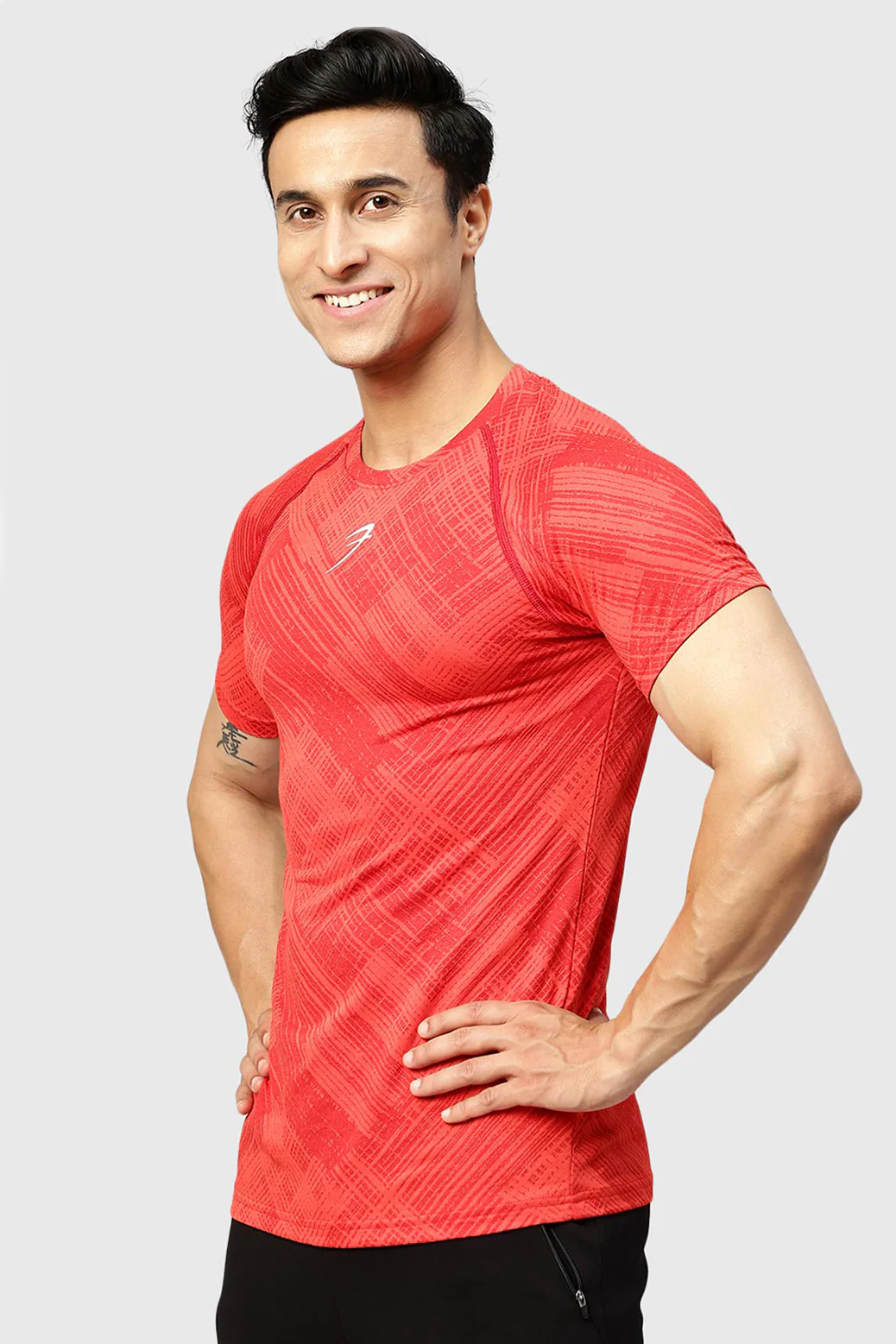 Ozone Jacquard T-shirt Red - Image 3