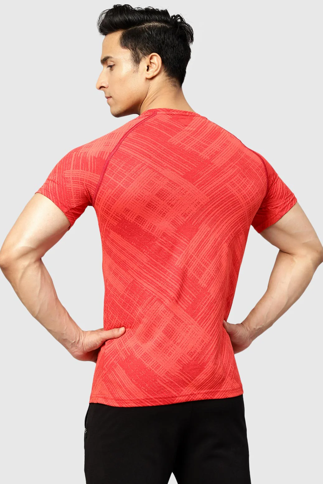 Ozone Jacquard T-shirt Red - Image 4
