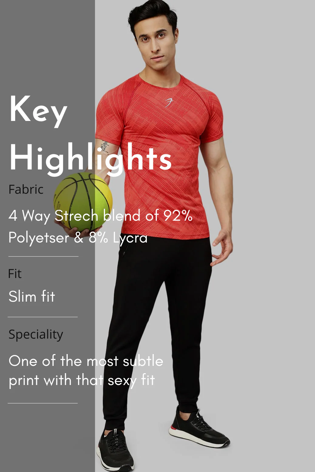 Ozone Jacquard T-shirt Red - Image 5