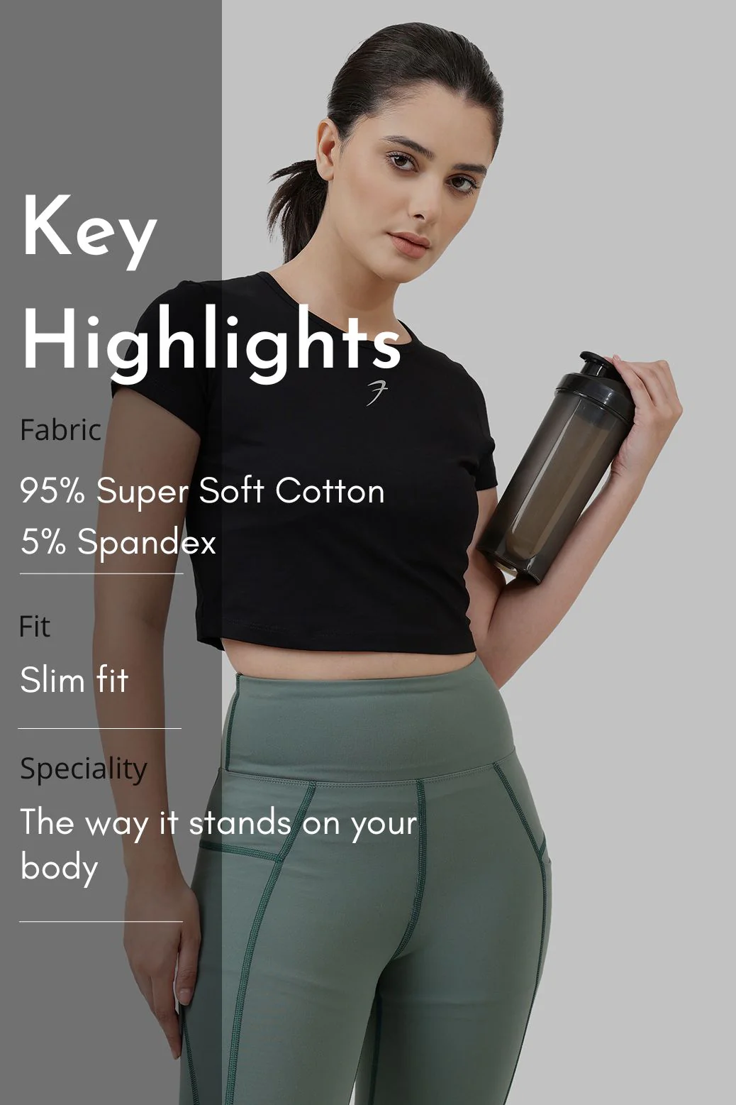 Peak Crop Top Black - Image 7