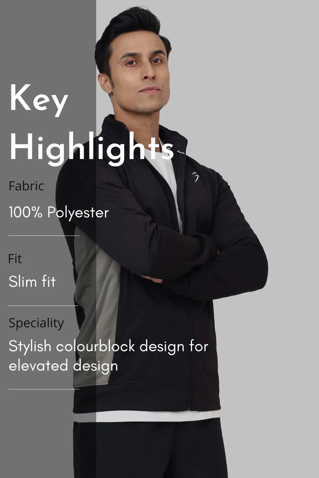 Polish Colourblock Jacket Black - Image 8