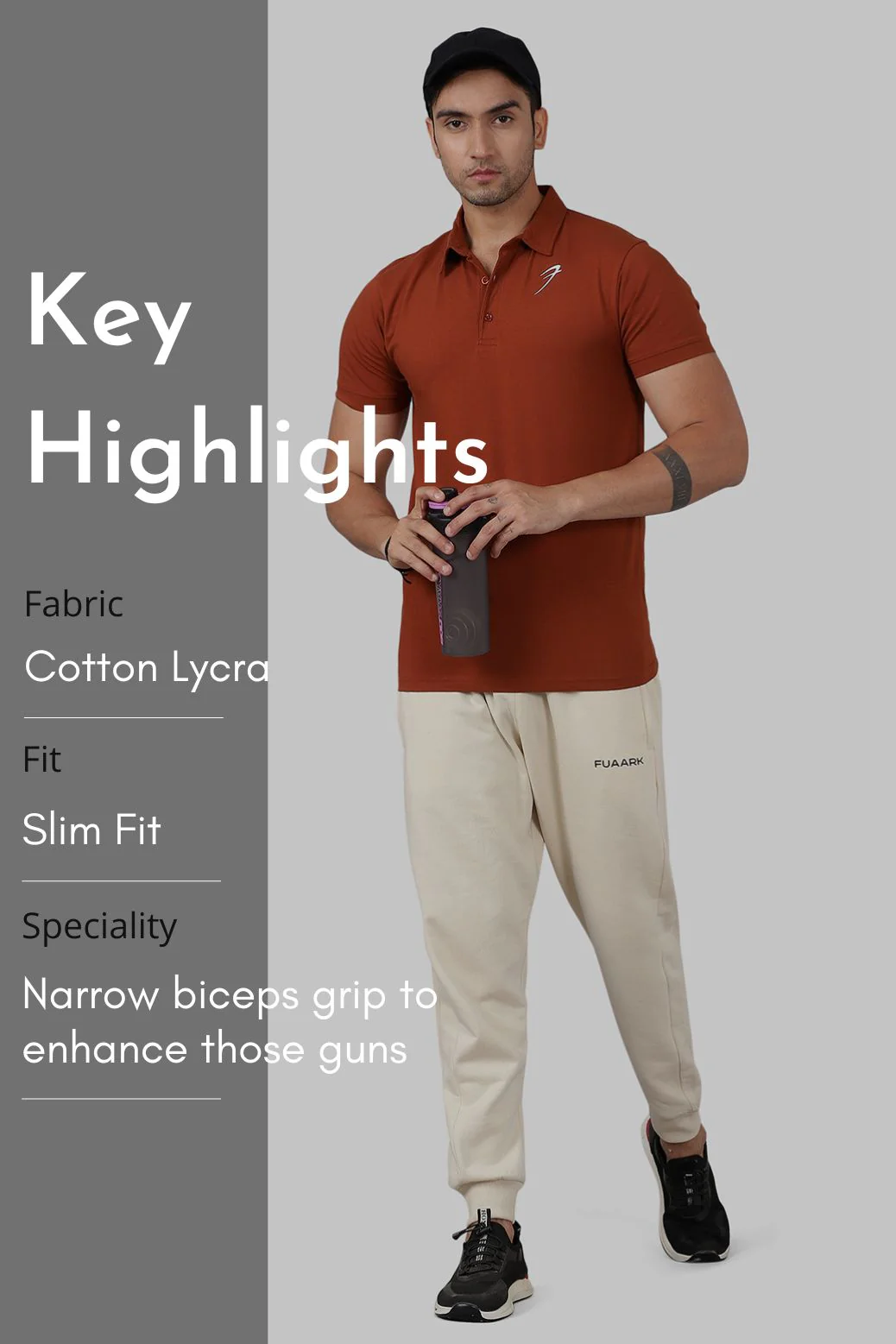 Polo T-shirt Salsa Brown - Image 6