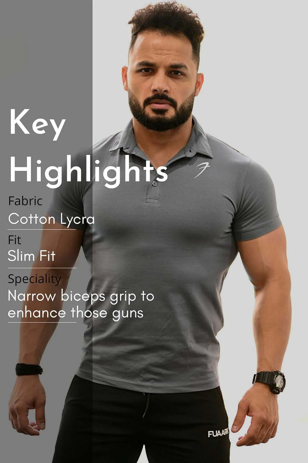 Polo T-shirt Grey - Image 6