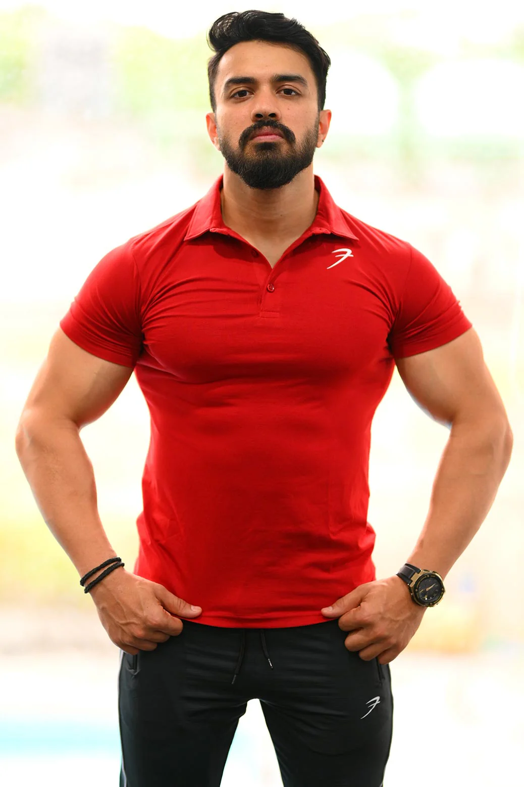 Polo T-shirt Maroon - Image 3