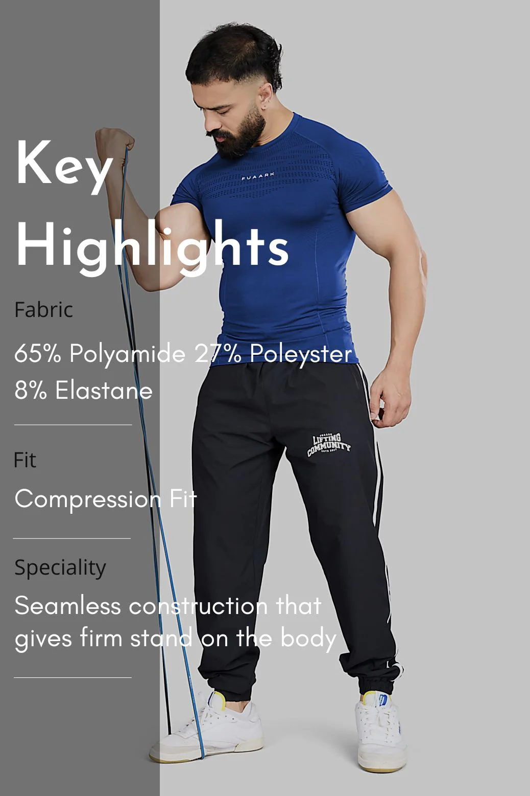 Power Seamless T-shirt Blue/ Fuaark - Image 6