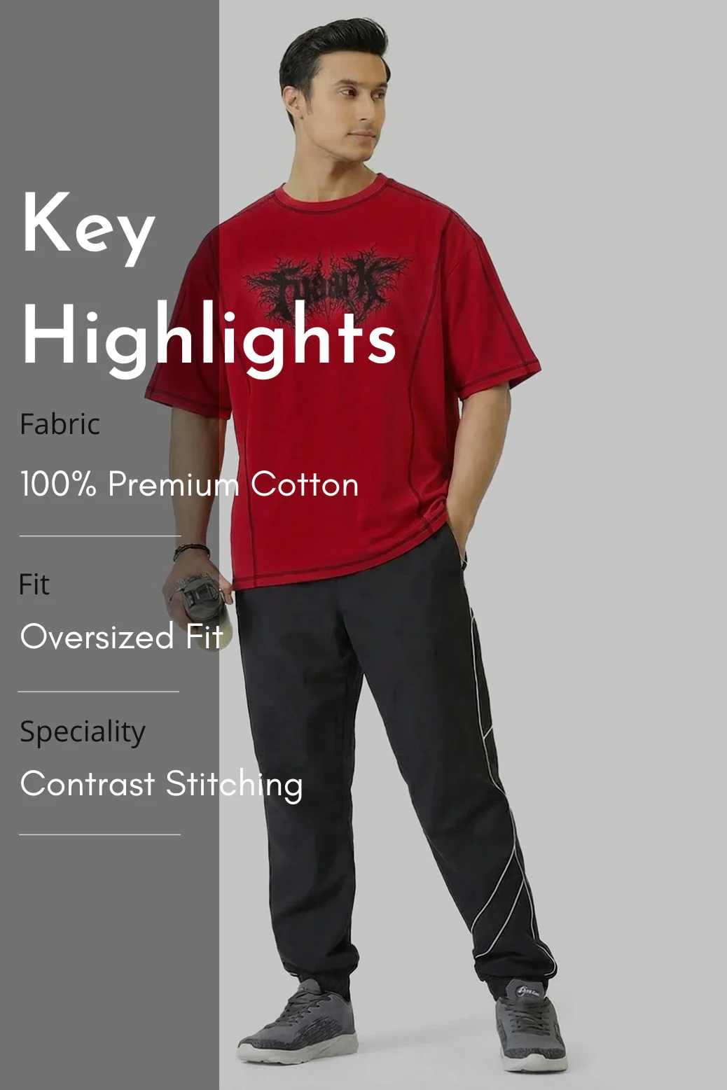 Primal Code Oversized T-shirt Red - Image 7