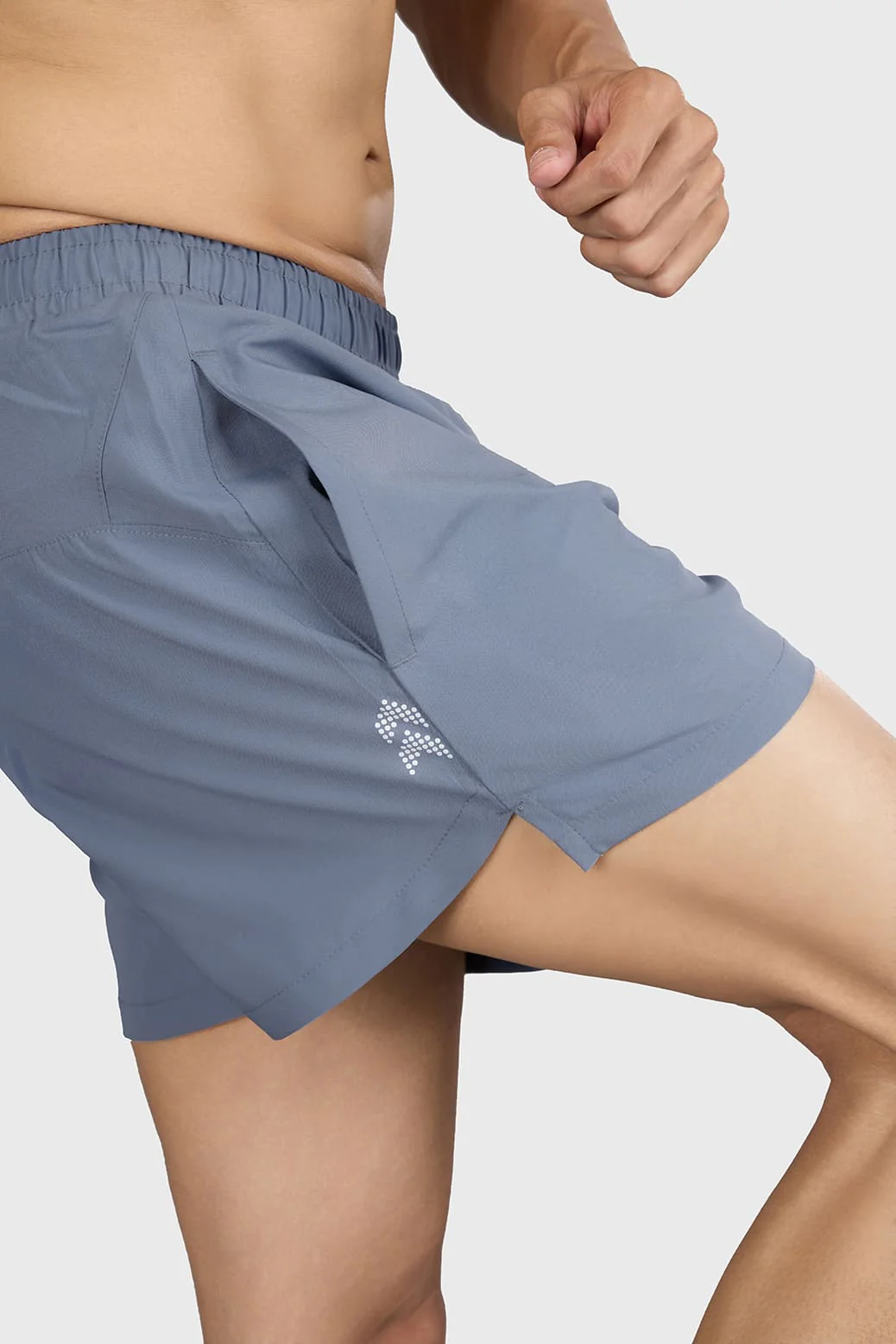 Pulse 4" Running Shorts Light Grey - Image 4