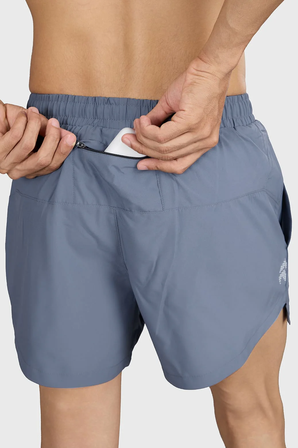 Pulse 4" Running Shorts Light Grey - Image 5