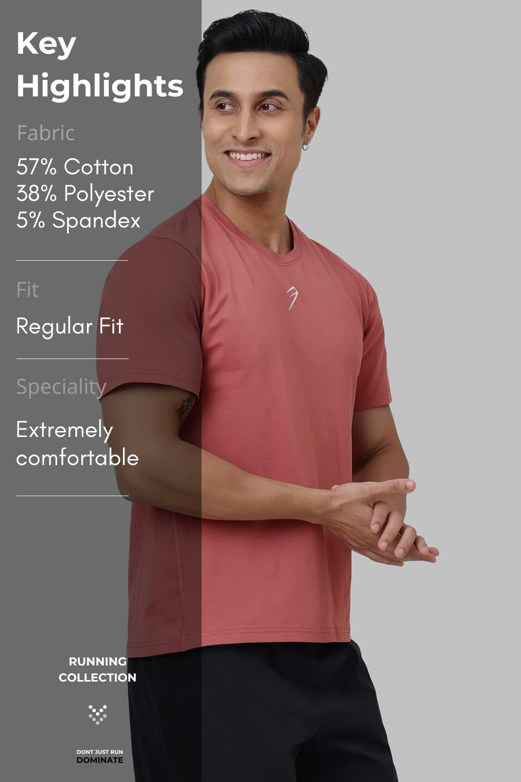 Pulse Running T-shirt Cranberry - Image 8