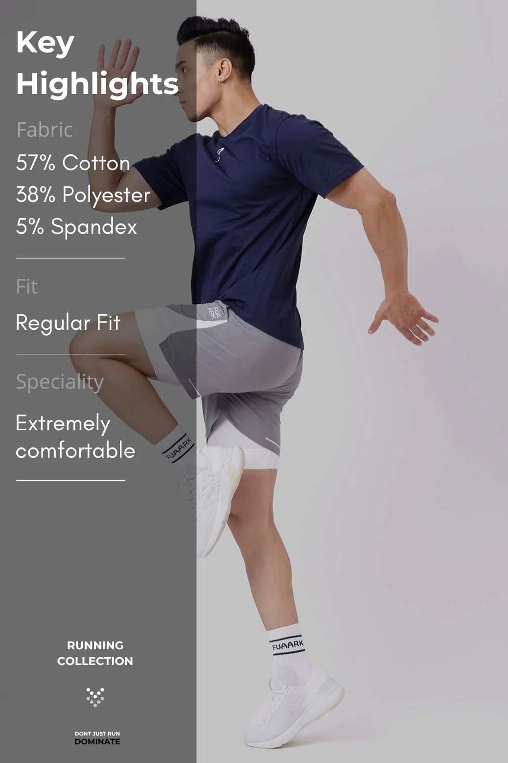 Pulse Running T-shirt  Navy - Image 7