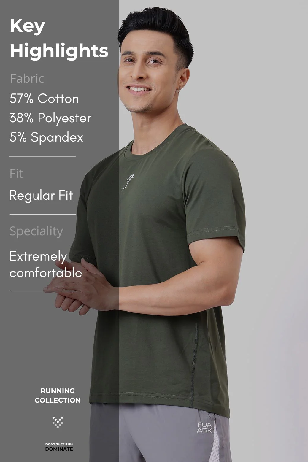 Pulse Running T-shirt Olive - Image 7