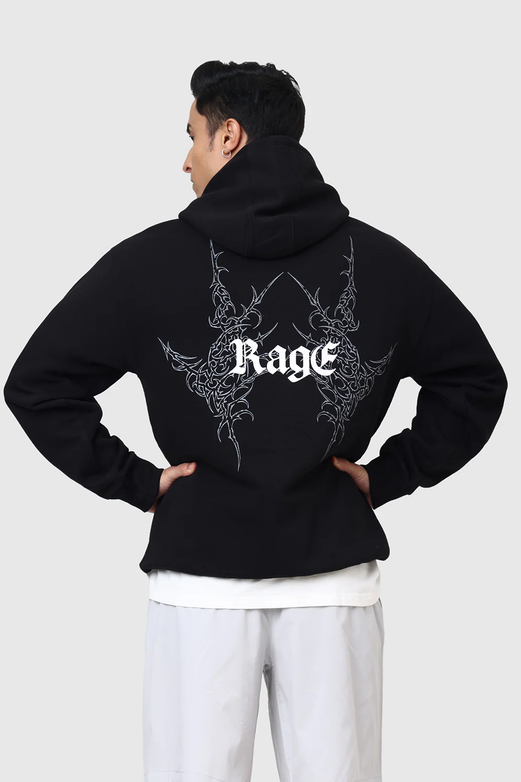 Rage Oversized Hoodie Black - Image 7