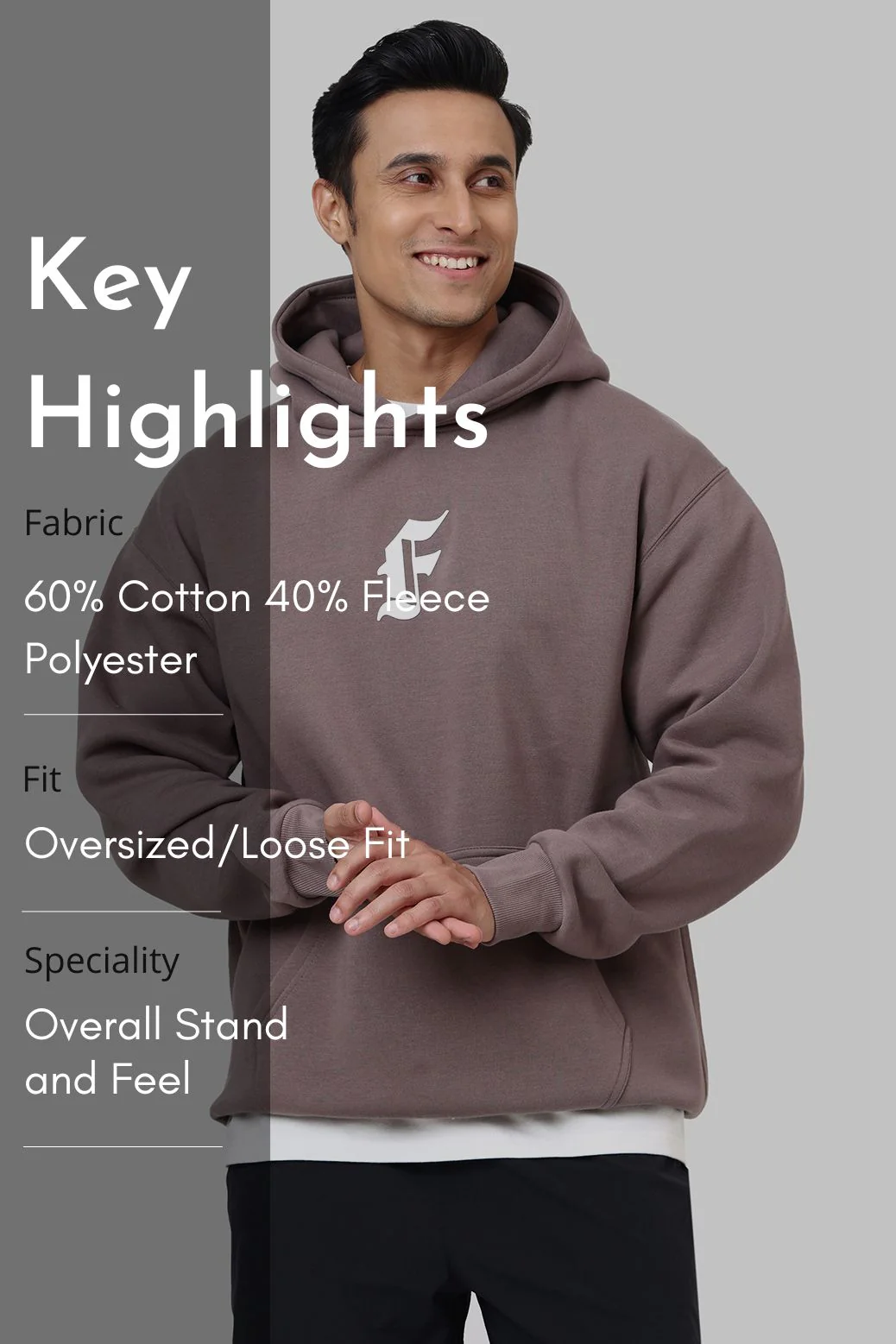 Rage Oversized Hoodie Brown - Image 9